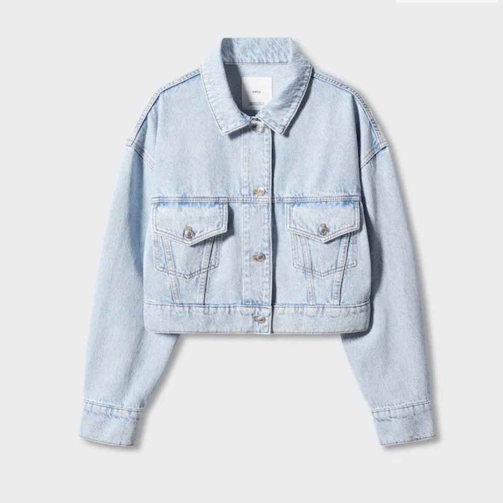 MANGO Cropped Denim Jacket